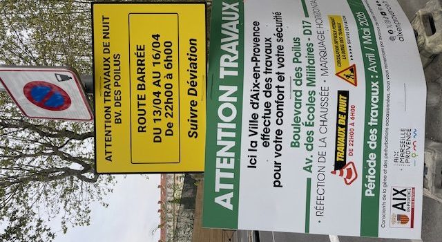 Travaux Bd Poilus et Av des Ecoles Militaires